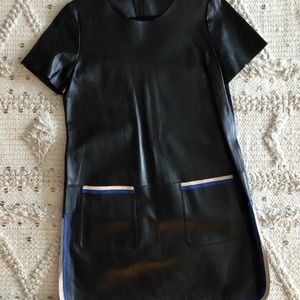 Leather shift dress - size US 6